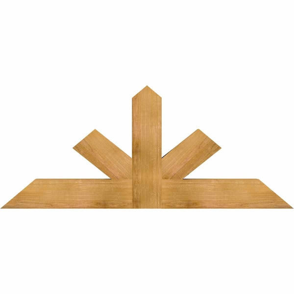 Ekena Millwork Saratoga Rough Sawn Timber Gable Bracket, Western Red Cedar, 60"W x 25"H x 4"D x 6"F, 10/12 Pitch GBW060X25X0406SAR00RWR - main